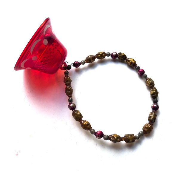 Vintage Irwin Bell with Mercury Glass Beads - Picture 2 of 3